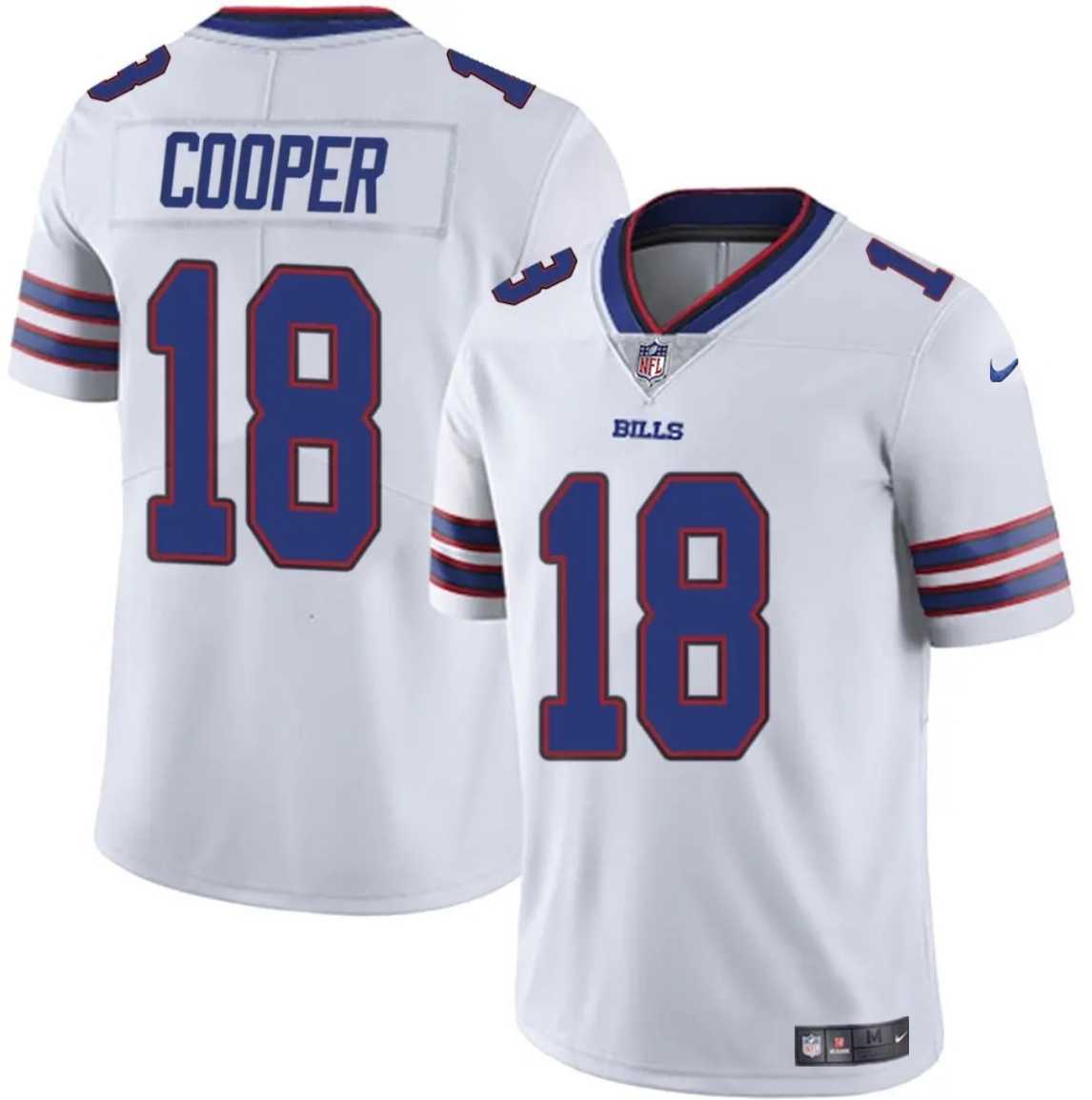 Men & Women & Youth Buffalo Bills #18 Amari Cooper White 2024 Vapor Untouchable Limited Stitched Jersey Dzhi